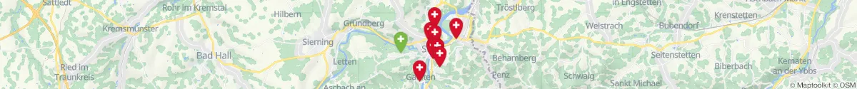 Map view for Pharmacies emergency services nearby Steyr  (Stadt) (Oberösterreich)